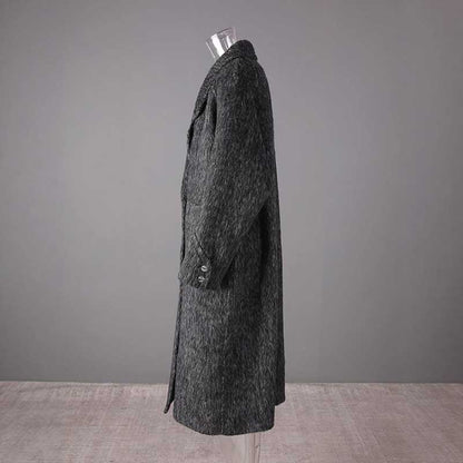Stylish oversized wool blend coat grey featuring a chic silhouette and sturdy buttons