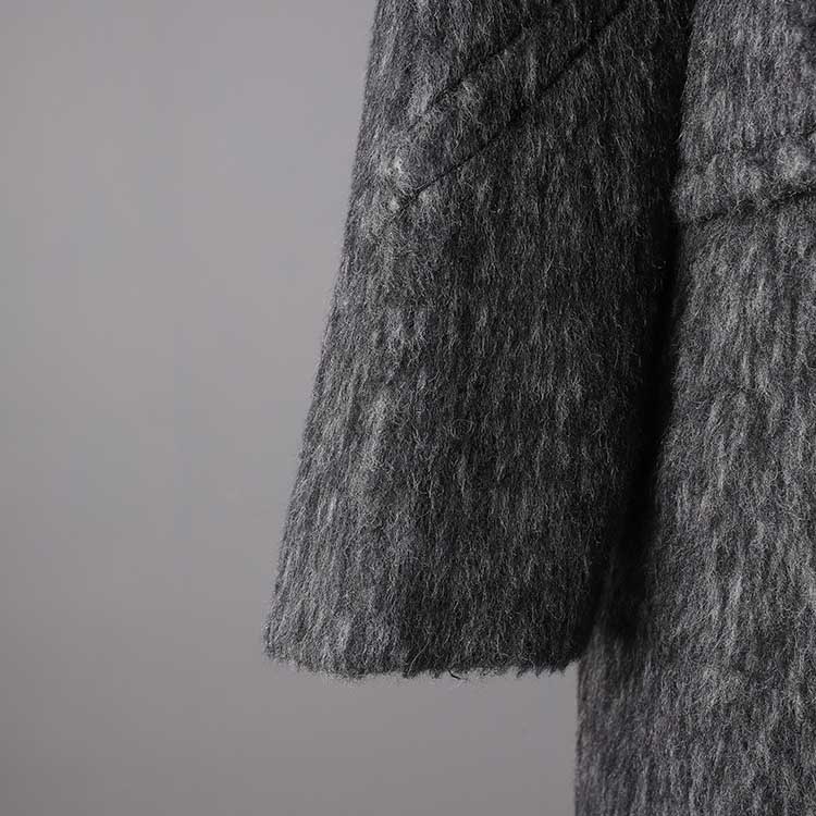 Oversized wool blend coat grey featuring a stylish and cozy design for cold weather wear