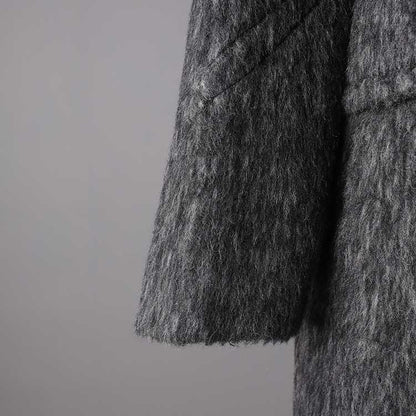 Oversized wool blend coat grey featuring a stylish and cozy design for cold weather wear