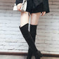 Womens Over Knee Thigh High Boots Stretch Block Heel Comfort Winter Lace-Up Boots