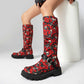 Women’s Knee High Low Heels Boots Pull-On Riding Boots