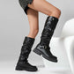 Women’s Knee High Low Heels Boots Pull-On Riding Boots