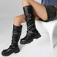 Women’s Knee High Low Heels Boots Pull-On Riding Boots