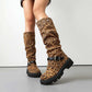 Women’s Knee High Low Heels Boots Pull-On Riding Boots