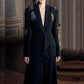 Women's Bow Sequin-Embellished Flared Pantsuit Black 2ps One Button Suit