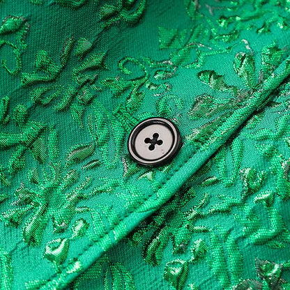 Green 3D Embroidered Suit Formal Pantsuit Stage Performance Two Pieces Suit