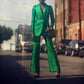 Green 3D Embroidered Suit Formal Pantsuit Stage Performance Two Pieces Suit