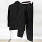 Women's Striped Blazer Set Single Button Diamond Suit Pants Set