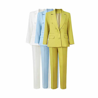 Women’s Two Pieces Pantsuits Office Lady Suit Set Formal Wedding Suit