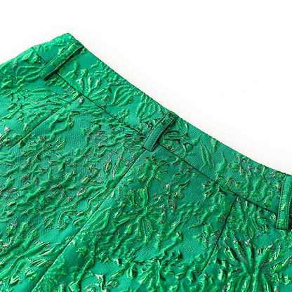 Green 3D Embroidered Suit Formal Pantsuit Stage Performance Two Pieces Suit