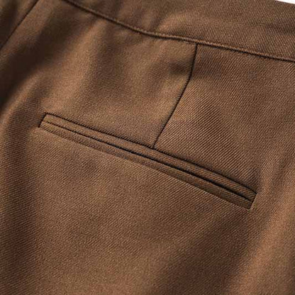 One Button Coffee Pantsuit Fitted Blazer + Mid-High Rise Trousers Pantsuit Suit Formal Wear