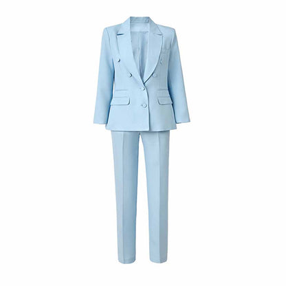 Women’s Two Pieces Pantsuits Office Lady Suit Set Formal Wedding Suit
