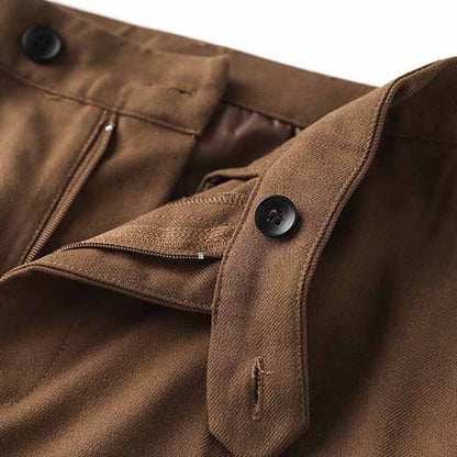 One Button Coffee Pantsuit Fitted Blazer + Mid-High Rise Trousers Pantsuit Suit Formal Wear