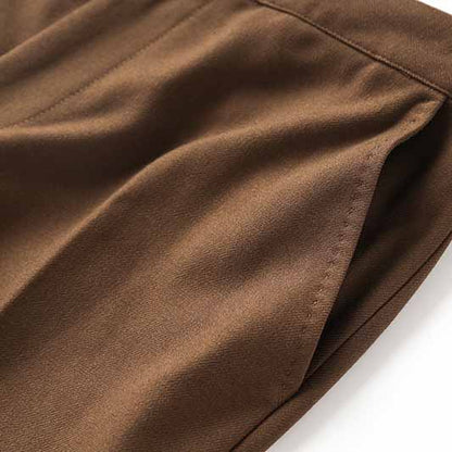 One Button Coffee Pantsuit Fitted Blazer + Mid-High Rise Trousers Pantsuit Suit Formal Wear