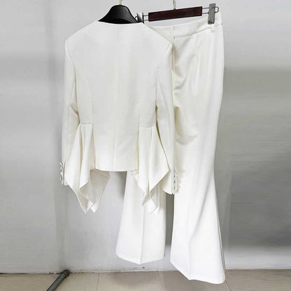 Womens 2 Pieces Formal Flared Pantsuit