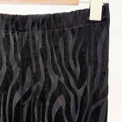 Zebra Velvet Black Bodysuit with flared trousers in black