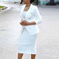 Womens Formal Skirt Suit Long Sleeves Two Pieces Business Suit