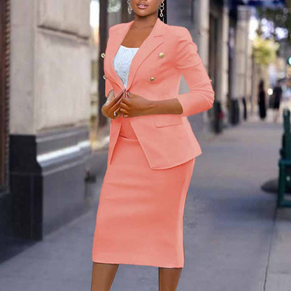 Womens Formal Skirt Suit Long Sleeves Two Pieces Business Suit