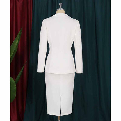 Womens Formal Skirt Suit Long Sleeves Two Pieces Business Suit