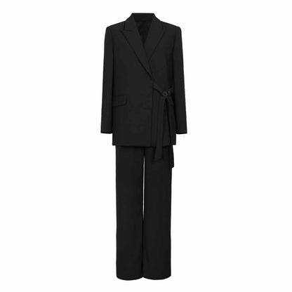 Womens Pantsuit Lace up Trouser Suit Two Pieces Formal Trendy suit