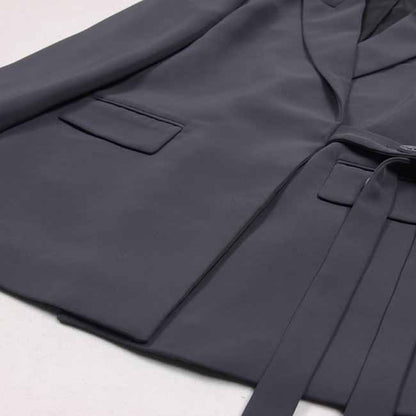 Womens Pantsuit Lace up Trouser Suit Two Pieces Formal Trendy suit