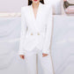 Womens White Pantsuit Pencil Trousers Suit Two Pieces suit