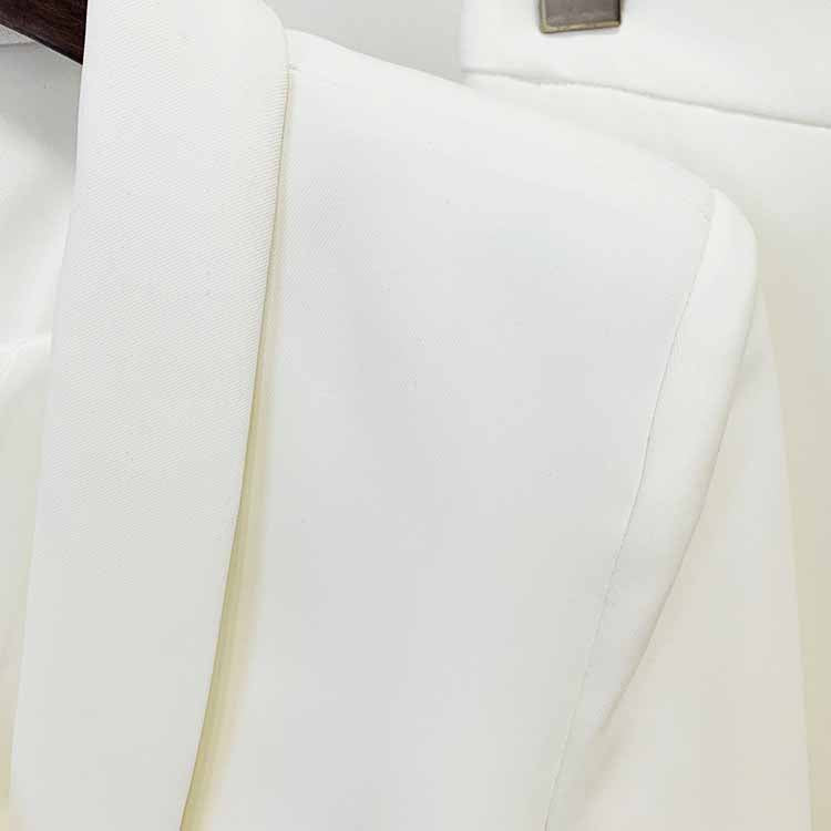 Womens White Pantsuit Pencil Trousers Suit Two Pieces suit