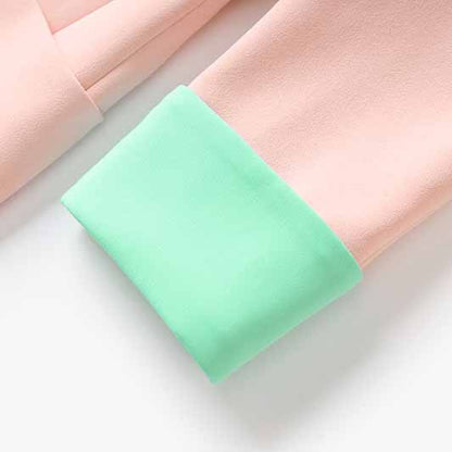 Women's Single Breasted Blazer Double Crepe Two-Tone Jacket