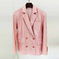 Women's Luxury Over-Size Pink-Color Sequinned Mid-length Blazer Coat, Performance costume