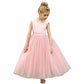 Little Girl Ball Gown Floor Length Satin Tulle Flower Girl Dress