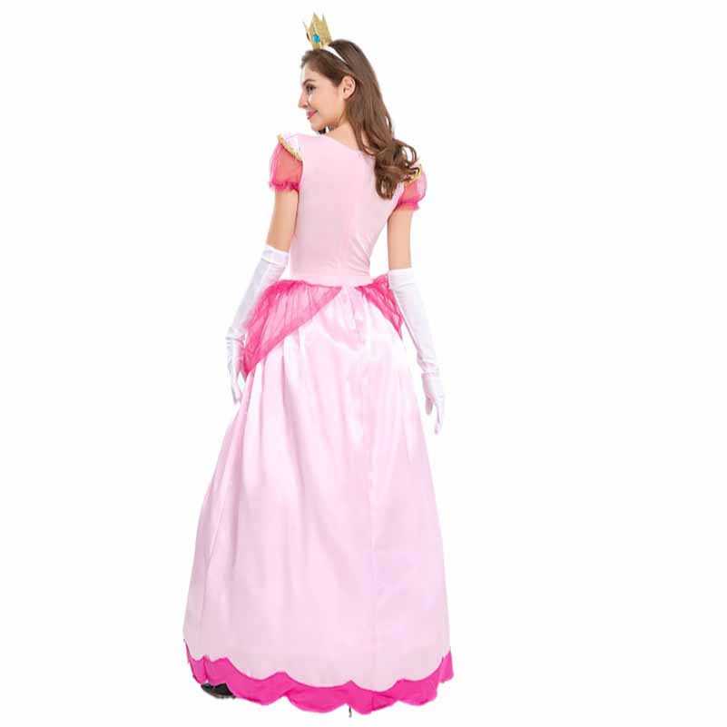 Halloween Costume Princess Mario Biki Pink Price Stage Dress Party Queen Dress