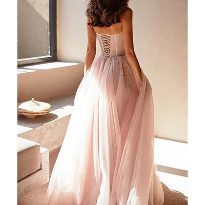 Sweetheart Ball Gown Prom Dress Tulle Long Women Formal Evening Gowns