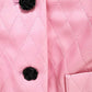 Pink Leather Embellished Cropped Jacket Long Sleeve Flower Detail Two Piece Mini Skirt Suit