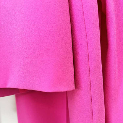 Womens Pink Pantsuit Crop Jacket Trousers Suit