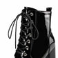 Women's Lace-Up Boots Block Heel Patent Ankle Boots