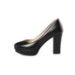 Platform Round Toe High Heel Pumps Chunky High Dress Shoes