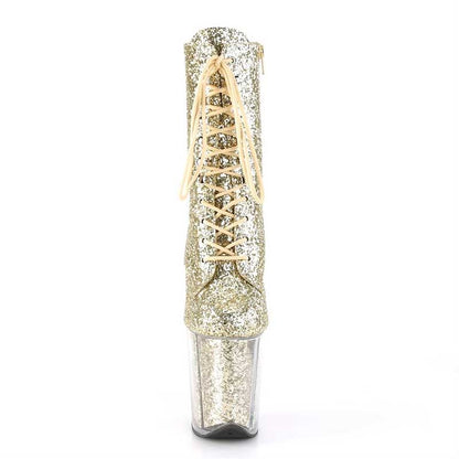 20CM/7.87 inch Stiletto High Heels Short Boots Clear Heeled Platform Dance Shoes