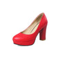 Platform Round Toe High Heel Pumps Chunky High Dress Shoes