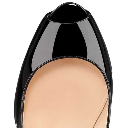 Women's Peep Toe Platform Pumps Heeled Stiletto Slip On Prom Shoes