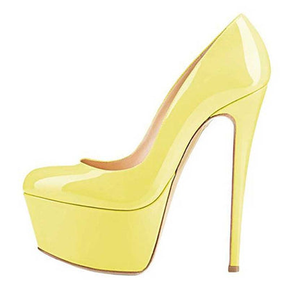 Women's High Heels Platform Pumps Closed Toe Stiletto Slip On Heeled Pumps Sandals