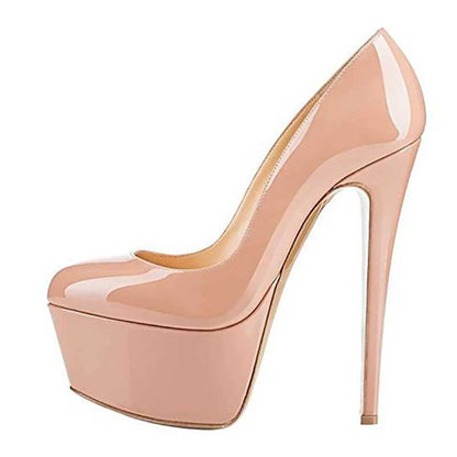 Women's High Heels Platform Pumps Closed Toe Stiletto Slip On Heeled Pumps Sandals