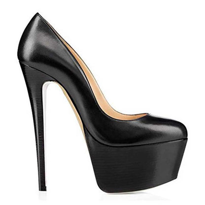 Women's High Heels Platform Pumps Closed Toe Stiletto Slip On Heeled Pumps Sandals