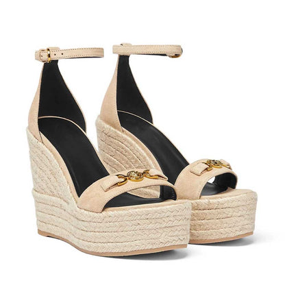 Womens Platform Wedge Sandals With Adjustable Heels