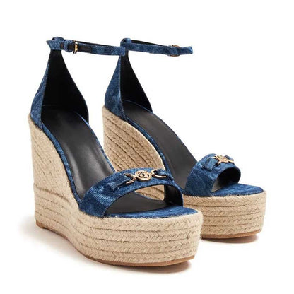 Womens Platform Wedge Sandals With Adjustable Heels