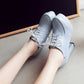 Womens Lace Up Platform Chunky Heel Round Toe Shoes