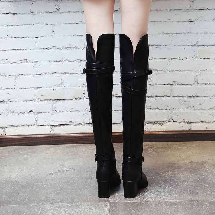 Black plus size over the knee boots for women with stylish design and comfortable fit