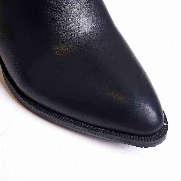 Black plus size over the knee boots for women with a sleek pointed toe design