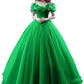 Off Shoulder Tulle Princess Beaded Charming Applique Backless Long Prom Dress