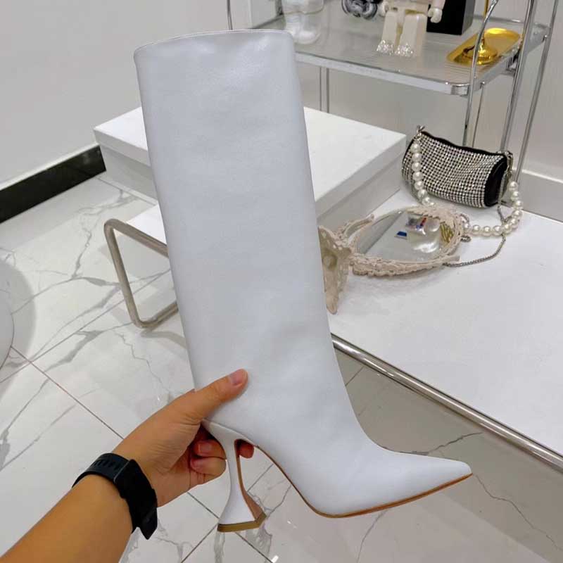 Faux Snakeskin Boots Special-Shaped High Heeled Knee High Boots