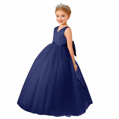 Ball Gown Floor Length Satin Tulle Flower Girl Dress